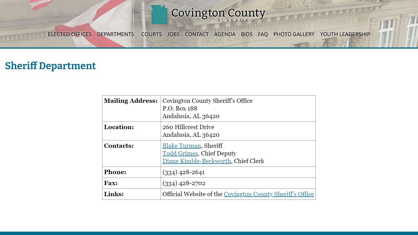 Sheriff Department | Covington County AL